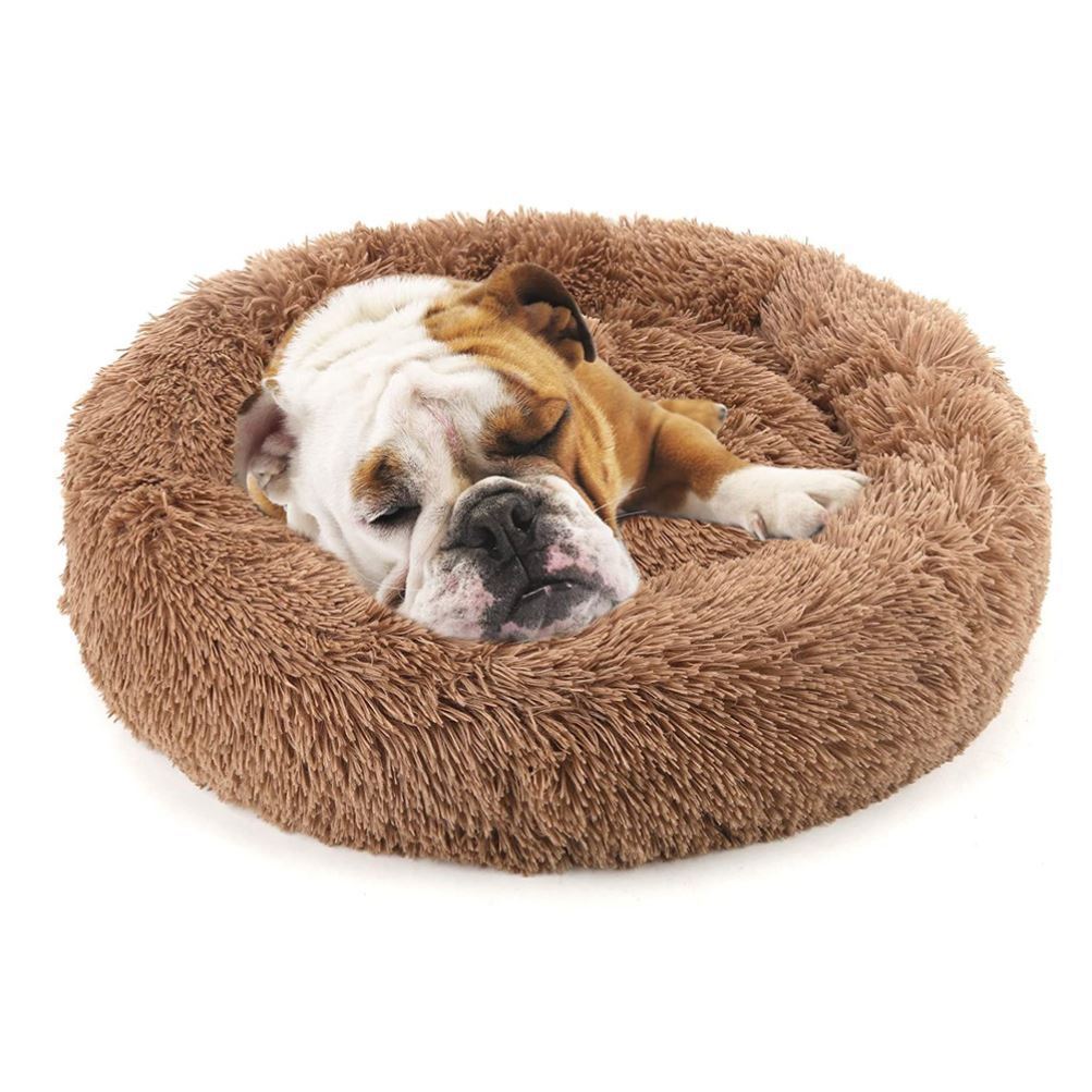 KFX-2090685 Warm Plush Round Doghouse for Autumn and Winter - Various Sizes Available