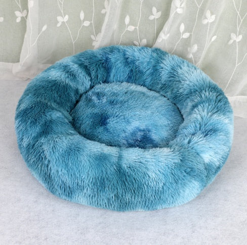 KFX-2090685 Warm Plush Round Doghouse for Autumn and Winter - Various Sizes Available