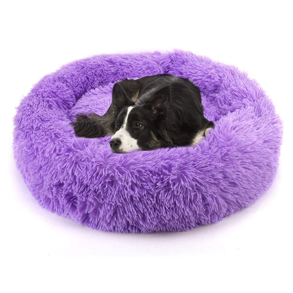 KFX-2090685 Warm Plush Round Doghouse for Autumn and Winter - Various Sizes Available