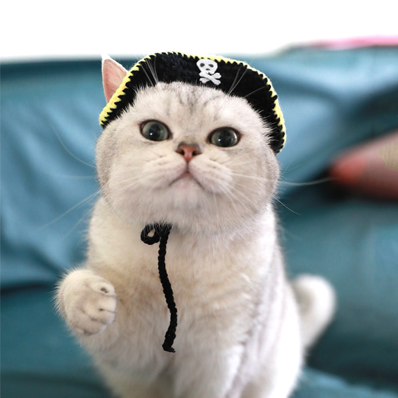 KFX-2091453 Handmade Pirate Hat for Small Pets - Ideal for Kittens and Cats