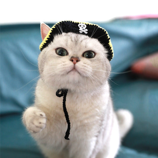 KFX-2091453 Handmade Pirate Hat for Small Pets - Ideal for Kittens and Cats