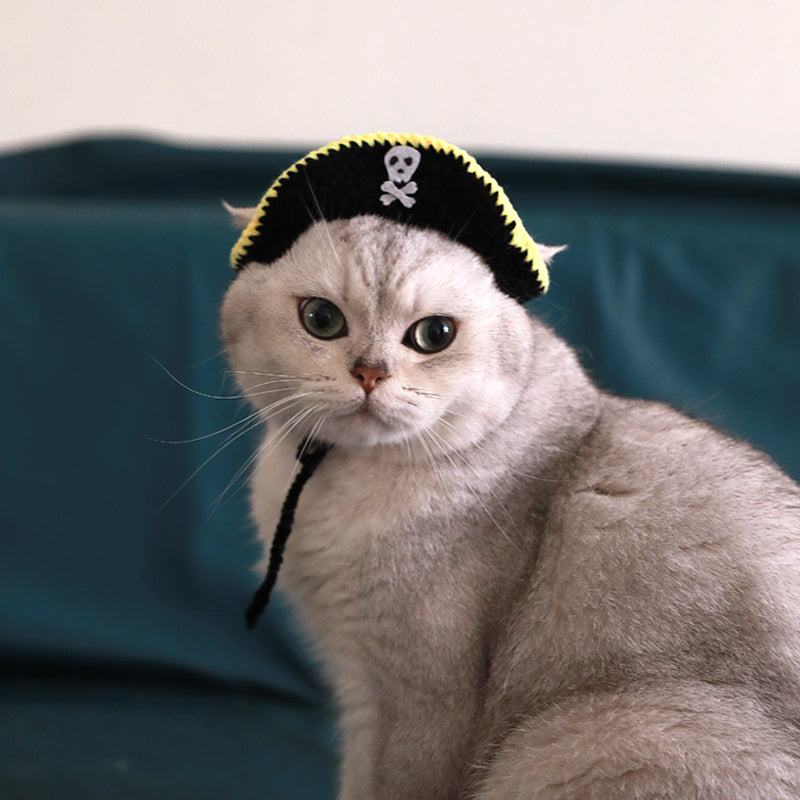 KFX-2091453 Handmade Pirate Hat for Small Pets - Ideal for Kittens and Cats