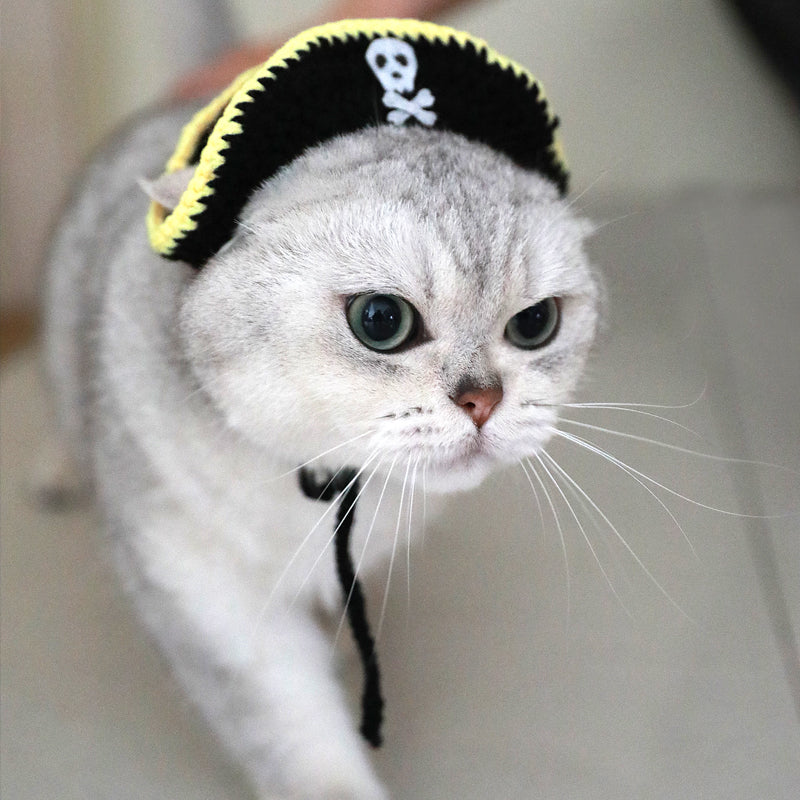 KFX-2091453 Handmade Pirate Hat for Small Pets - Ideal for Kittens and Cats