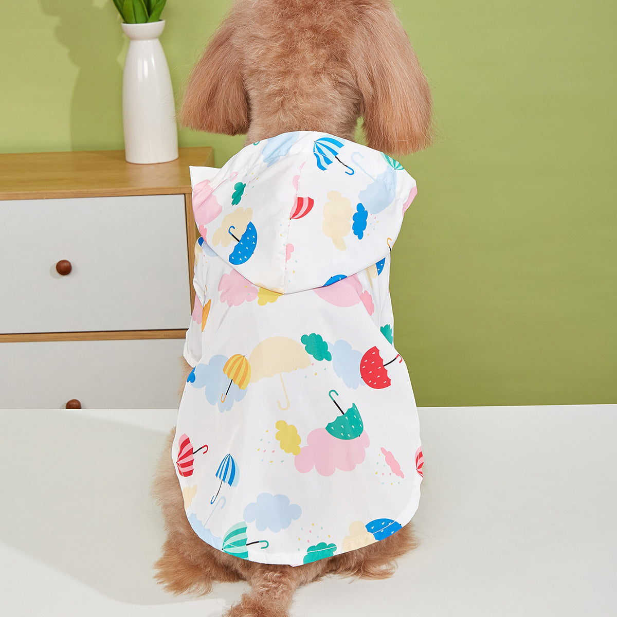 KFX-2092221 Colorful Cartoon Umbrella Pattern Raincoat for Pets in Sizes XS to XL