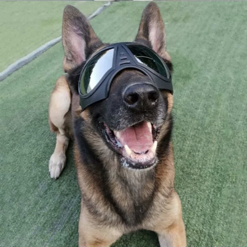 KFX-2094013 Large Dog Sunglasses - UV Protection, Waterproof, and Eye Safety with Adjustable Nylon Strap