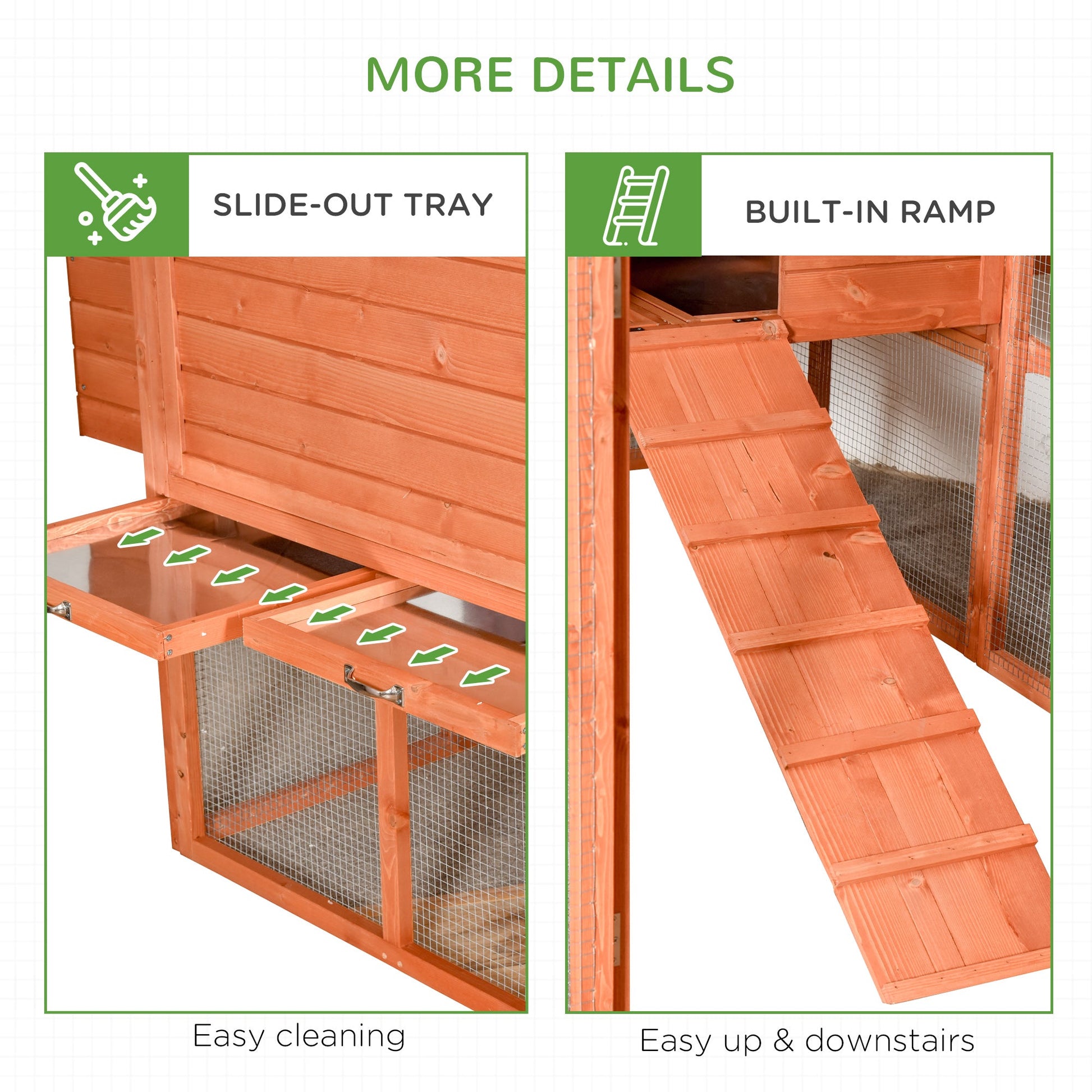 KFX-2096061 145" Wooden Chicken Coop with Run and Removable Tray for Easy Cleaning