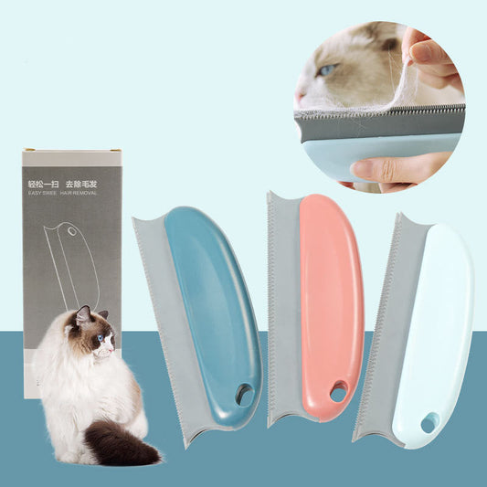 KFX-2097981 Multifunctional Silicone Pet Hair Removal Comb for Dogs and Cats, Soft and Durable Cleaning Brush, Red and Light Blue