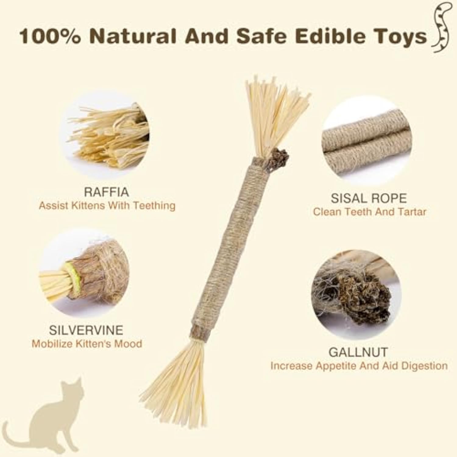 KFX-2099645 Silvervine Cat Chew Sticks for Dental Care - Natural and Edible Chew Toys for Indoor Cats