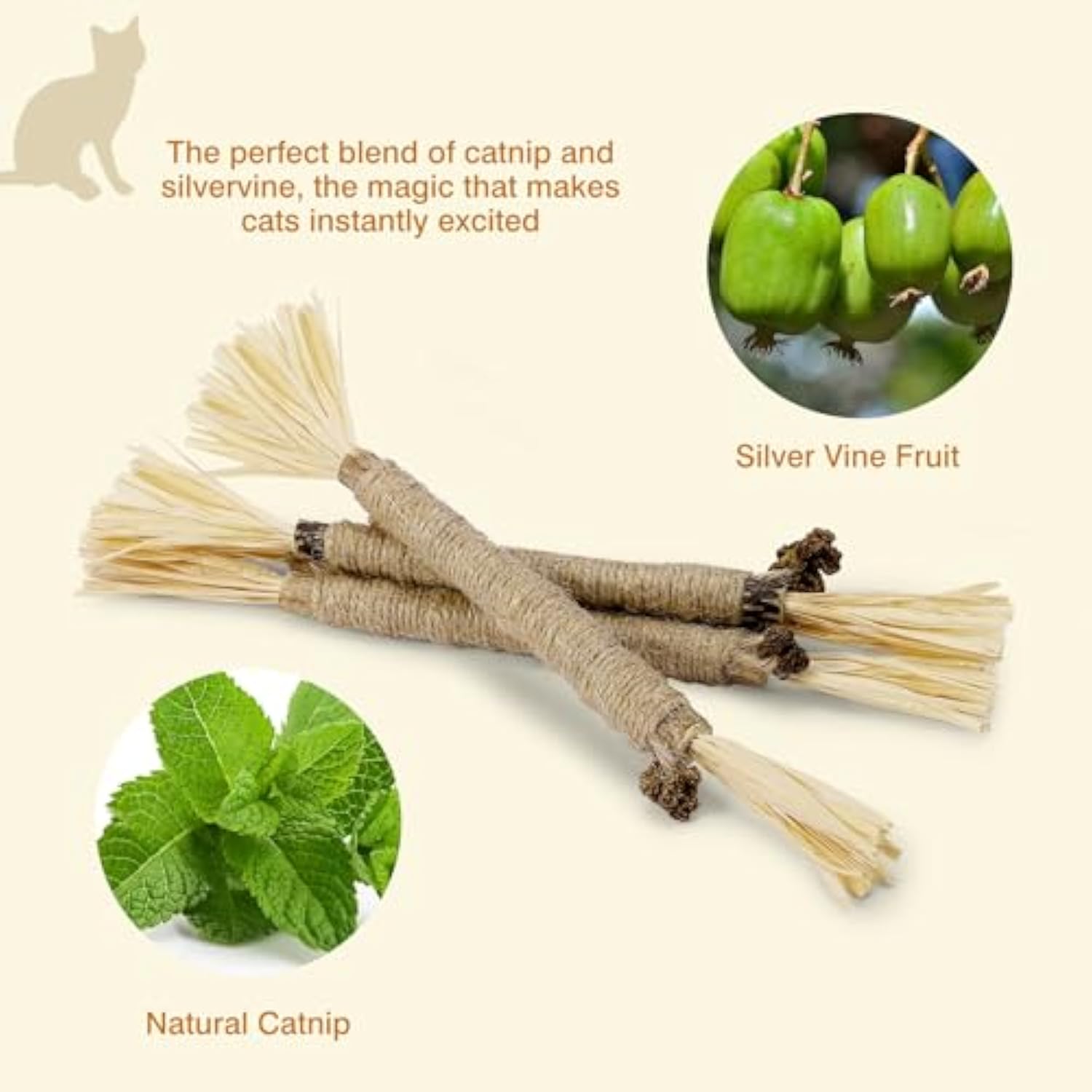 KFX-2099645 Silvervine Cat Chew Sticks for Dental Care - Natural and Edible Chew Toys for Indoor Cats