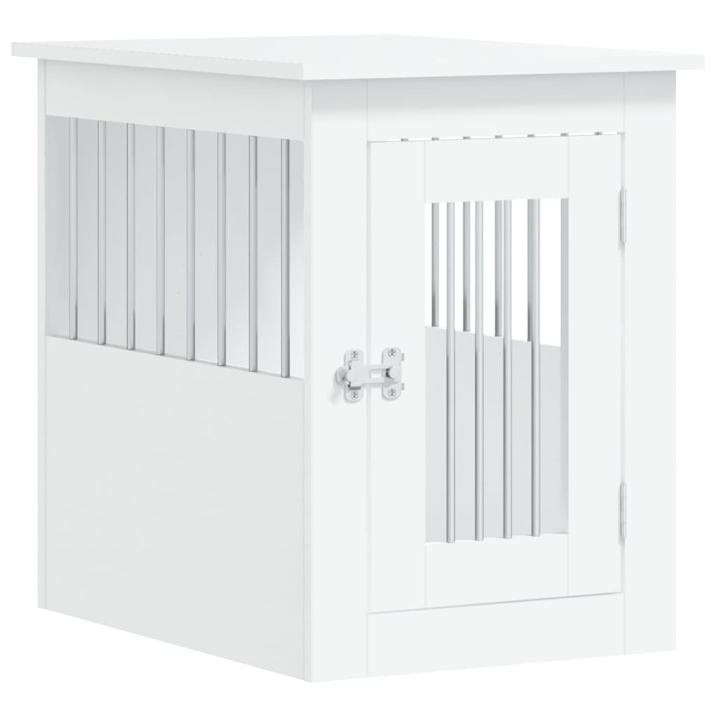 KFX-2102205 Furniture-Style Dog Cage with Steel Bars and Engineered Wood, Double Function as Pet Crate and Side Table