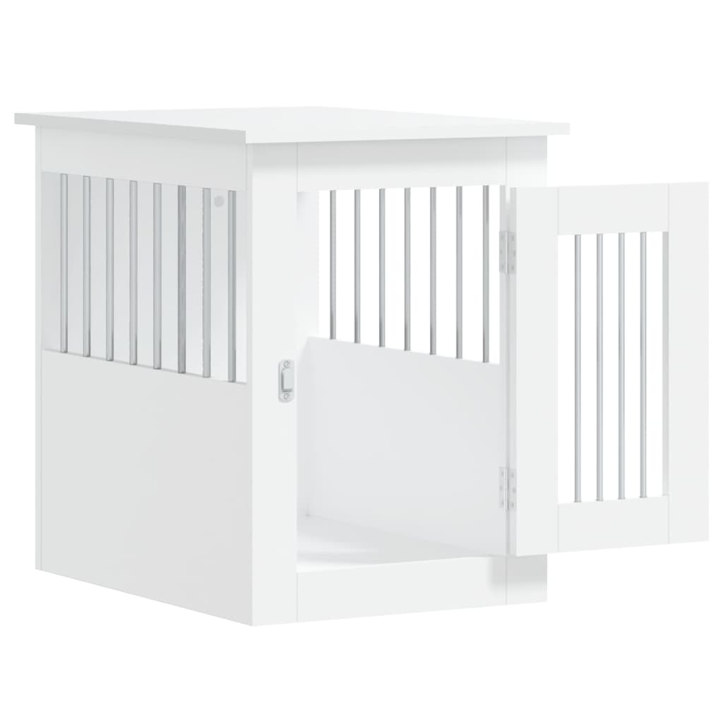 KFX-2102205 Furniture-Style Dog Cage with Steel Bars and Engineered Wood, Double Function as Pet Crate and Side Table