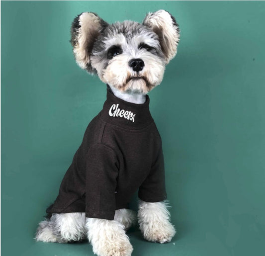 KFX-2102717 Padded High Neck Long Sleeve Shirt for Dogs and Cats in Brown, Black, Gray