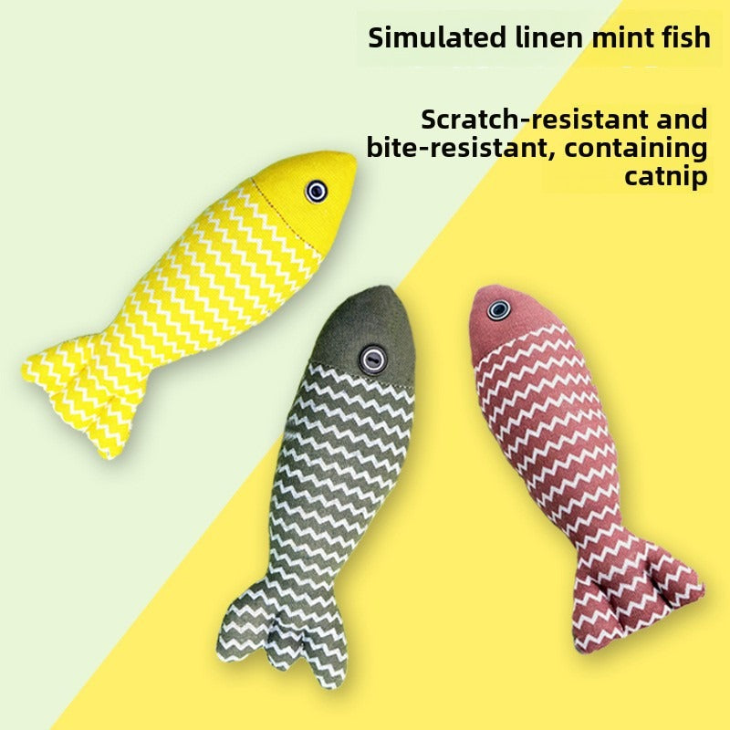 KFX-2102973 Interactive Cat Mint Fish Toy – Random Colors, Ideal for Cats of All Ages