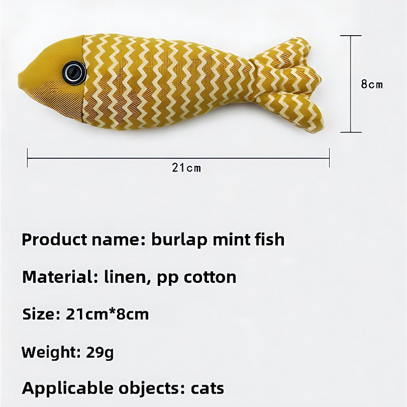 KFX-2102973 Interactive Cat Mint Fish Toy – Random Colors, Ideal for Cats of All Ages