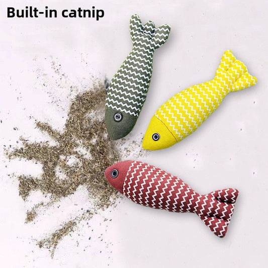 KFX-2102973 Interactive Cat Mint Fish Toy – Random Colors, Ideal for Cats of All Ages