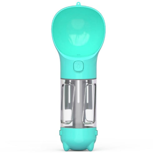 KFX-2103997 Multi-Functional Pet Water Bottle with Waste Bag and Shovel, 300ml - Available in Yellow, Pink, Blue, Green