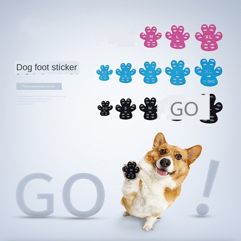 KFX-2104765 Invisible Anti-Slip Dog Foot Patch, Non-Slip Silica Gel Insoles for Dogs, Summer Protection, Four Pieces Set