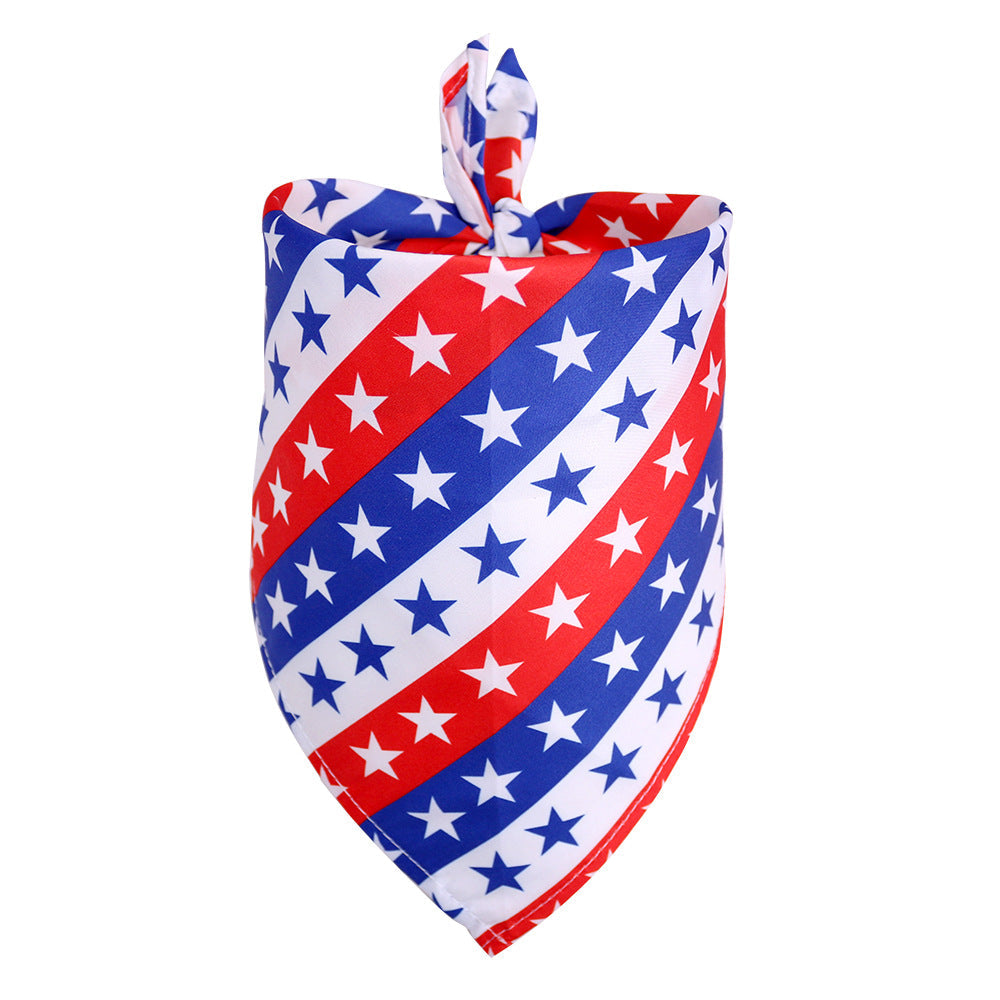 KFX-2105533 Independence Day Pet Triangle Drool Towel Bib for Small to Large Dogs and Cats