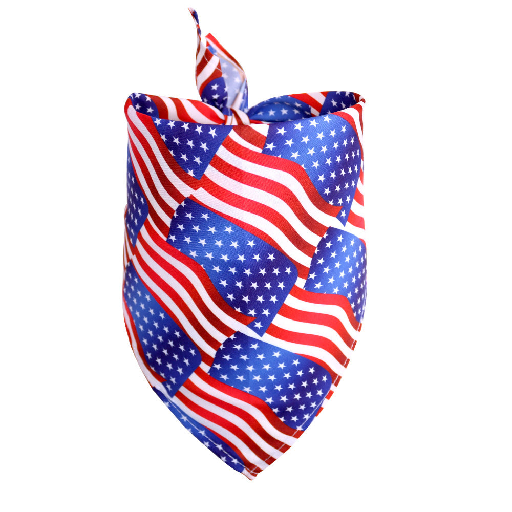 KFX-2105533 Independence Day Pet Triangle Drool Towel Bib for Small to Large Dogs and Cats