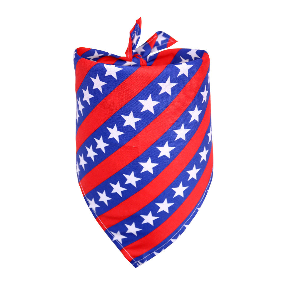 KFX-2105533 Independence Day Pet Triangle Drool Towel Bib for Small to Large Dogs and Cats