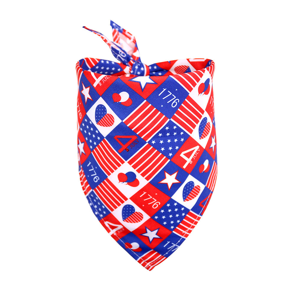 KFX-2105533 Independence Day Pet Triangle Drool Towel Bib for Small to Large Dogs and Cats