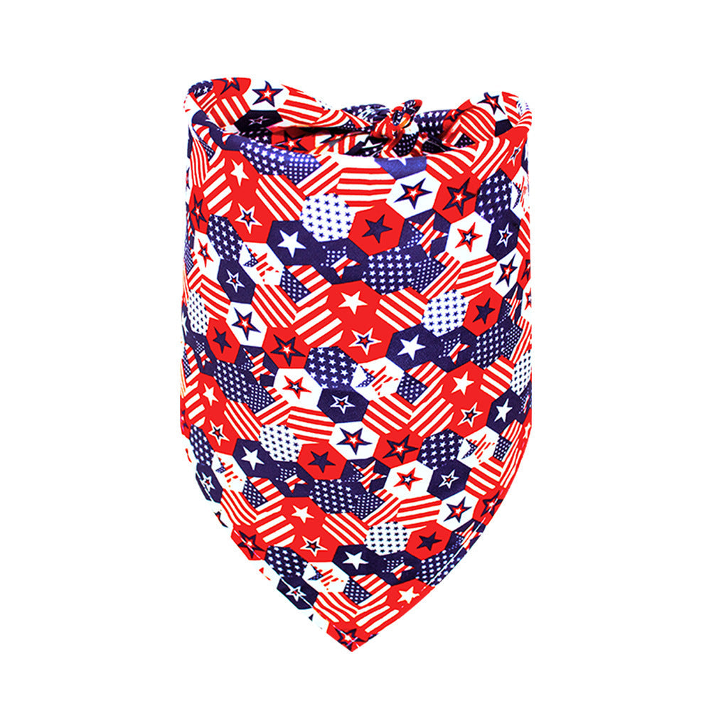 KFX-2105533 Independence Day Pet Triangle Drool Towel Bib for Small to Large Dogs and Cats