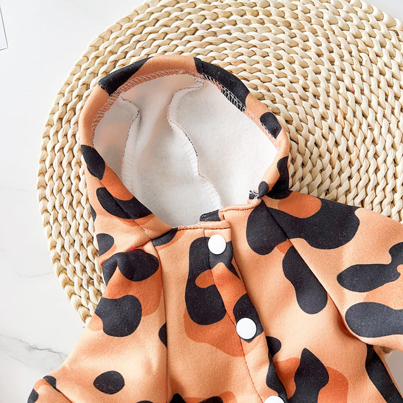 KFX-2108477 Leopard and Giraffe Print Four-Legged Pet Traction Clothing in Various Sizes