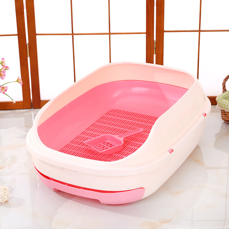 KFX-2109373 Double Layer Semi-Closed Cat Litter Box in Multiple Colors