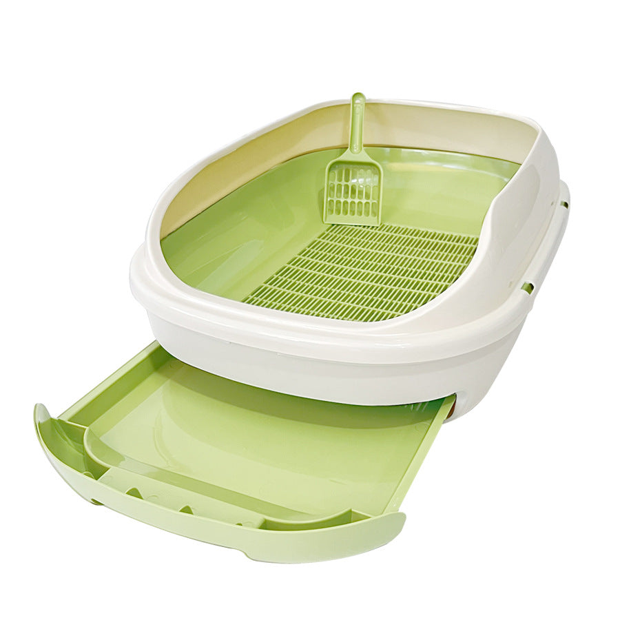 KFX-2109373 Double Layer Semi-Closed Cat Litter Box in Multiple Colors