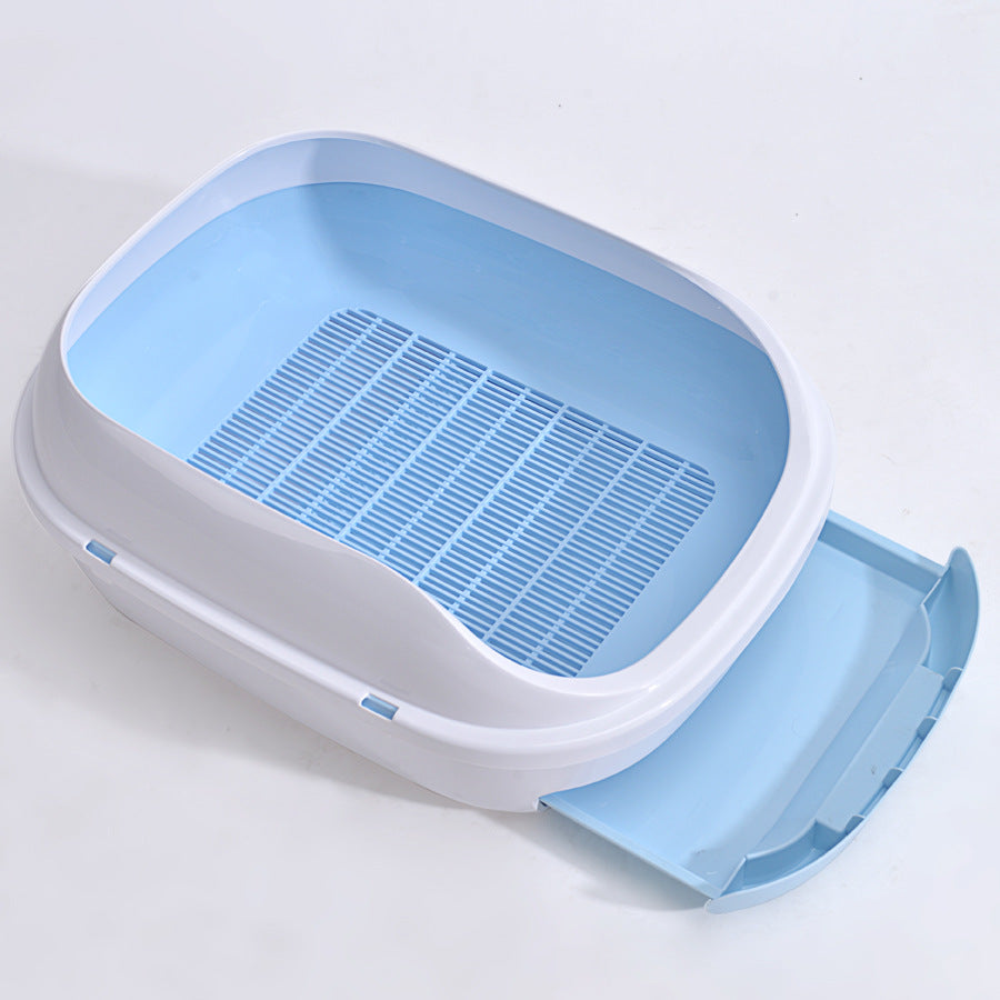KFX-2109373 Double Layer Semi-Closed Cat Litter Box in Multiple Colors