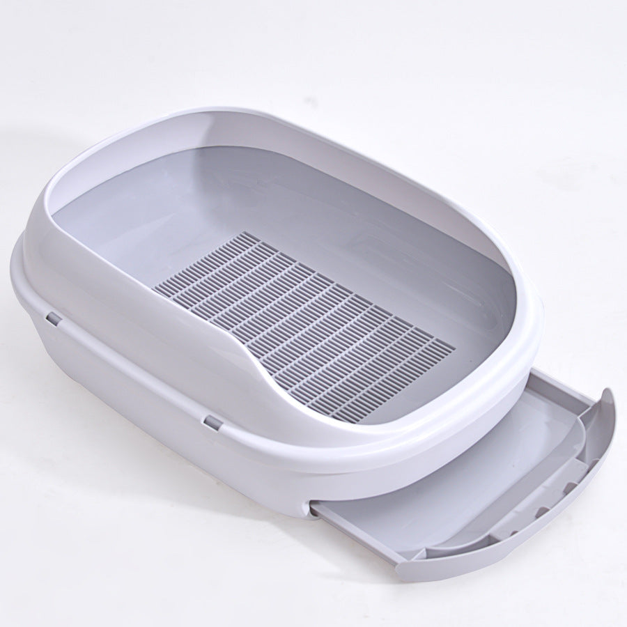 KFX-2109373 Double Layer Semi-Closed Cat Litter Box in Multiple Colors