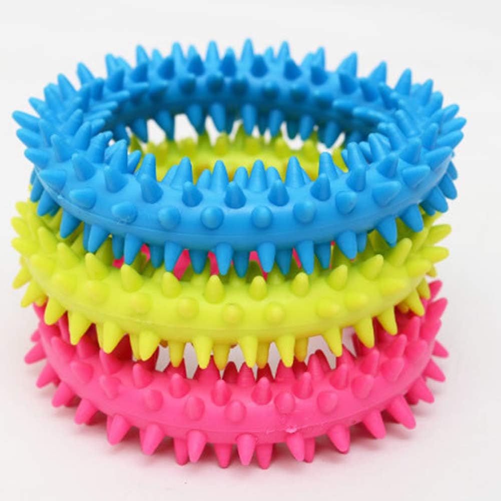 KFX-2111165 Durable TPR Spiky Circle Dog Chew Toy for Molar Health and Energy Release