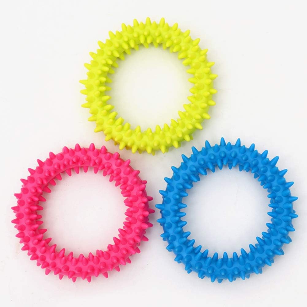 KFX-2111165 Durable TPR Spiky Circle Dog Chew Toy for Molar Health and Energy Release