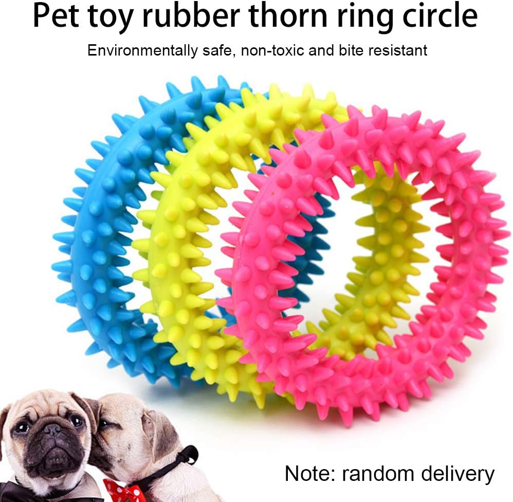 KFX-2111165 Durable TPR Spiky Circle Dog Chew Toy for Molar Health and Energy Release