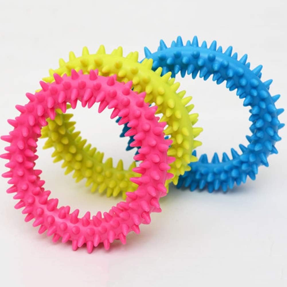 KFX-2111165 Durable TPR Spiky Circle Dog Chew Toy for Molar Health and Energy Release