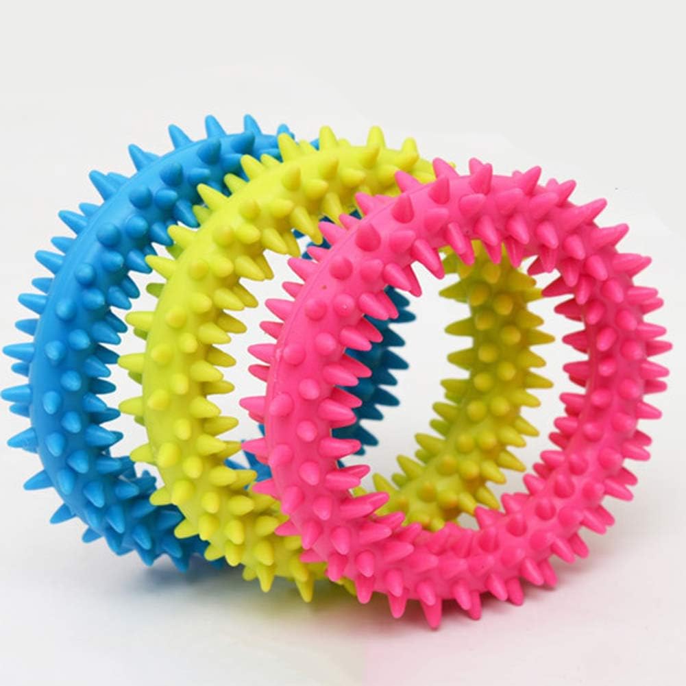 KFX-2111165 Durable TPR Spiky Circle Dog Chew Toy for Molar Health and Energy Release