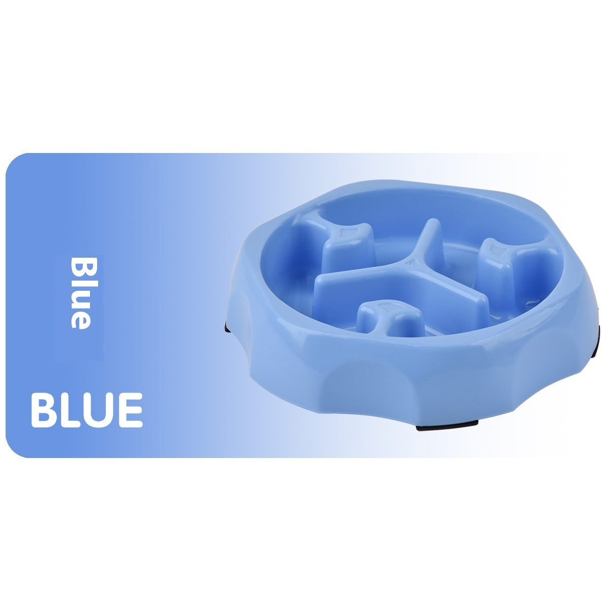 KFX-2113853 Round Slow Feeding Bowl for Pets - Available in Blue, Purple, Pink, and Black - Ideal Pet Tableware