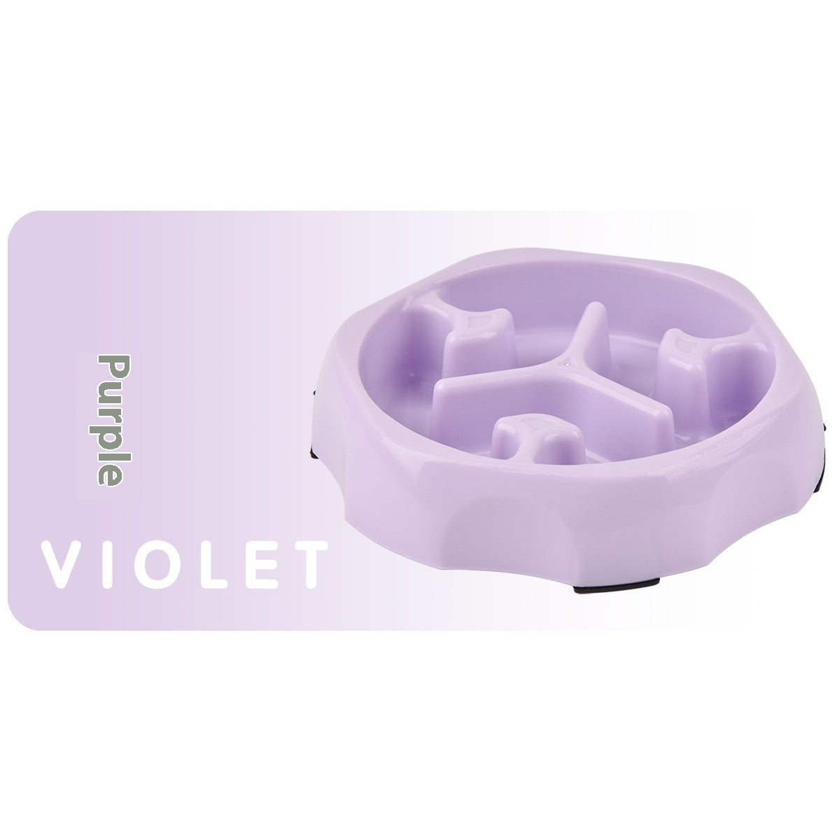KFX-2113853 Round Slow Feeding Bowl for Pets - Available in Blue, Purple, Pink, and Black - Ideal Pet Tableware
