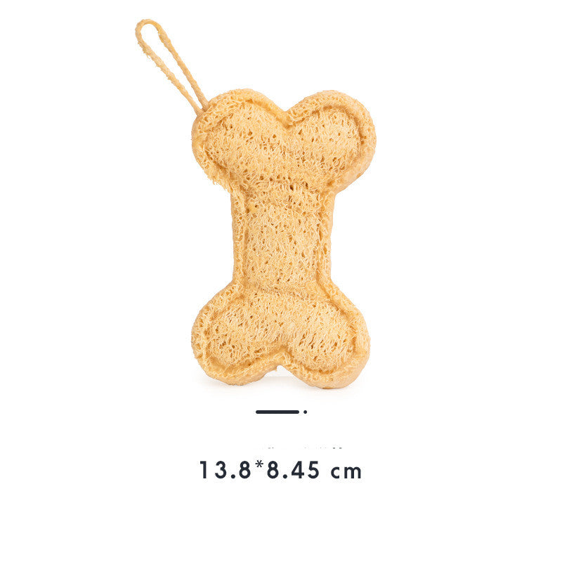 KFX-2114493 Durable Loofah Chew Toy for Puppies – Star and Bone Shape Teething Aid