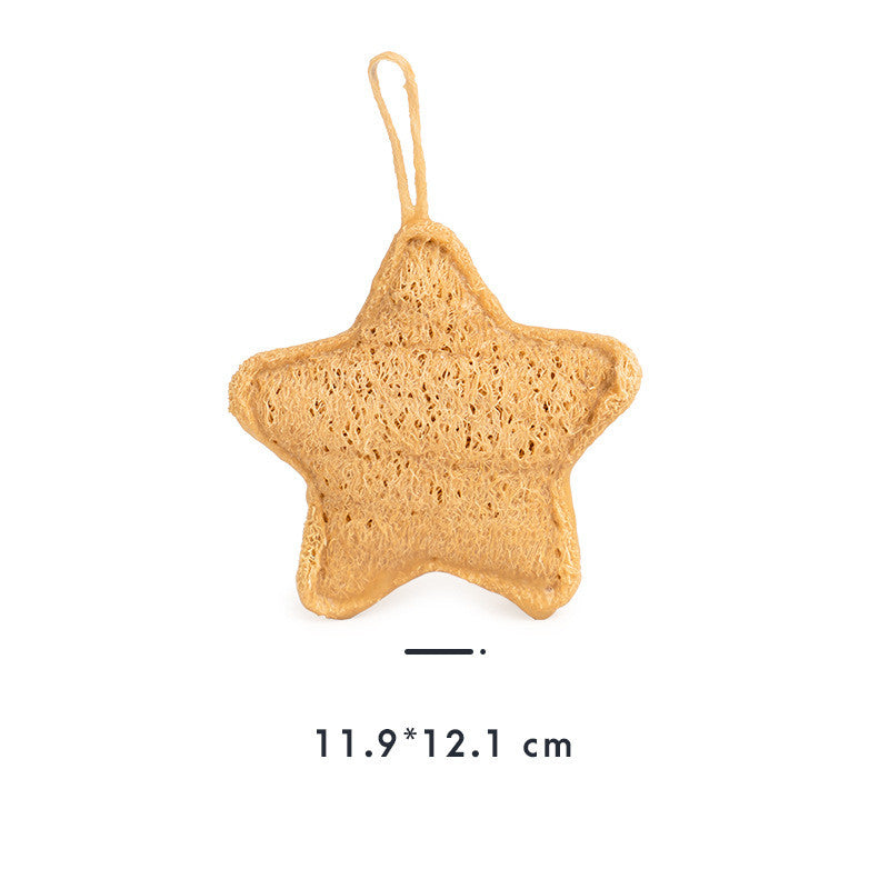 KFX-2114493 Durable Loofah Chew Toy for Puppies – Star and Bone Shape Teething Aid