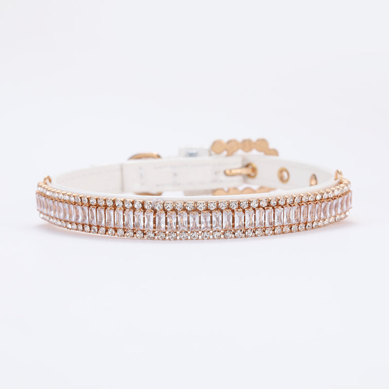 KFX-2115645 Cat Pearl Necklace and Dog Chain - Available in Pink and White, Sizes XS to L