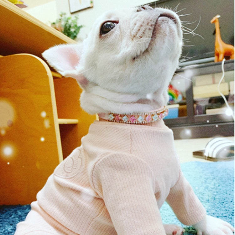 KFX-2115645 Cat Pearl Necklace and Dog Chain - Available in Pink and White, Sizes XS to L