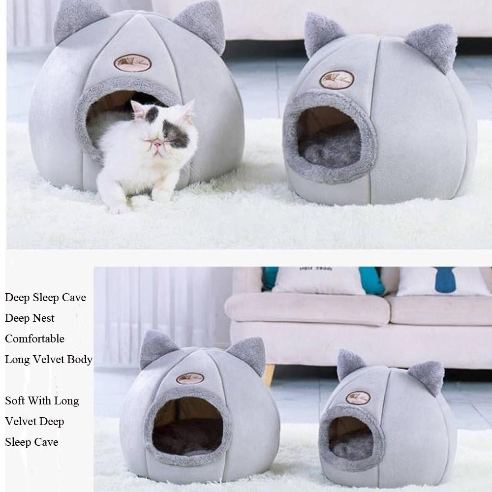 KFX-2116925 Large Fully Enclosed Winter Nest for Cats - Warm and Cold Proof Sofa Design