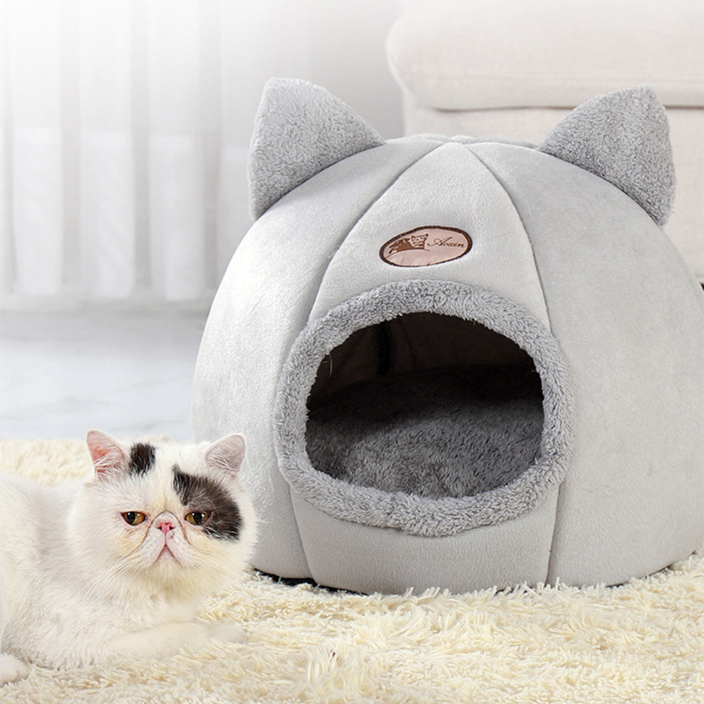 KFX-2116925 Large Fully Enclosed Winter Nest for Cats - Warm and Cold Proof Sofa Design