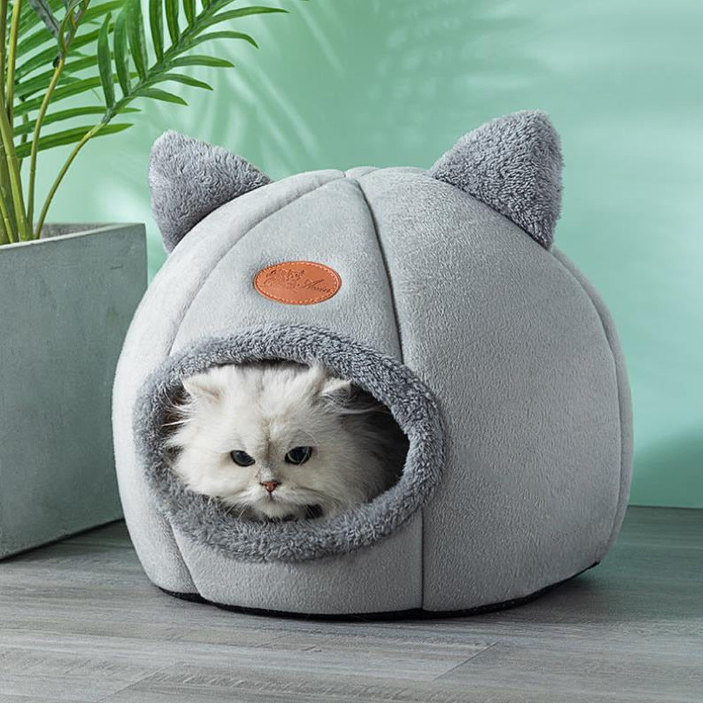 KFX-2116925 Large Fully Enclosed Winter Nest for Cats - Warm and Cold Proof Sofa Design