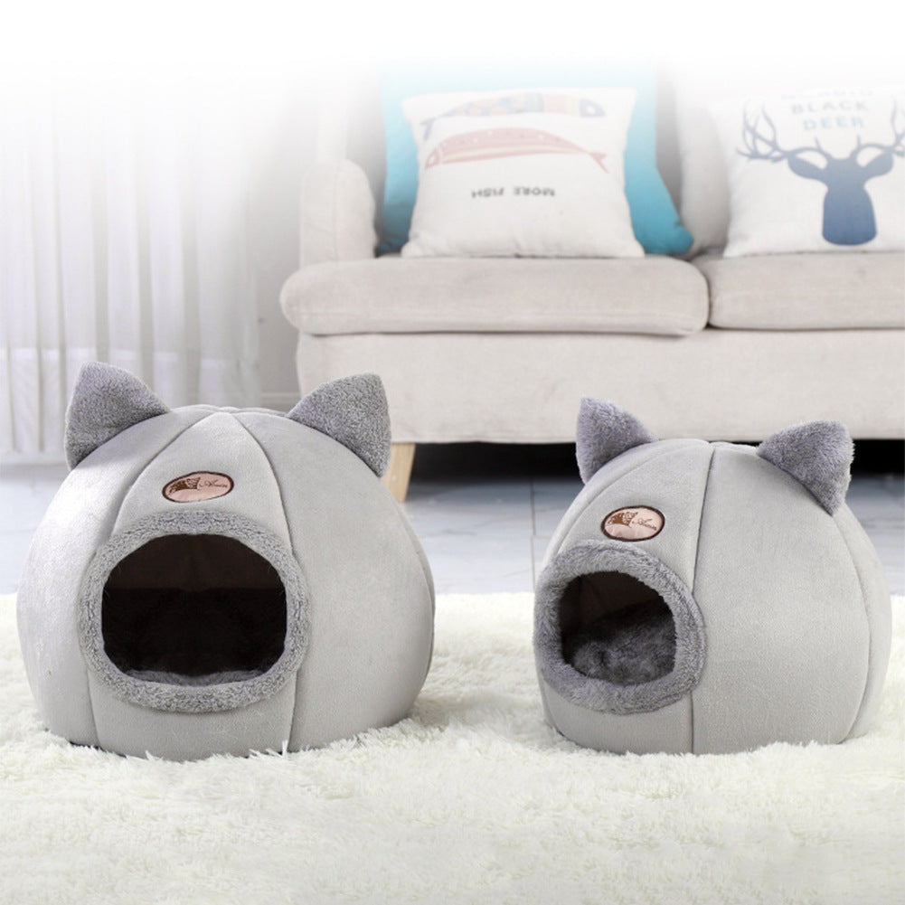 KFX-2116925 Large Fully Enclosed Winter Nest for Cats - Warm and Cold Proof Sofa Design