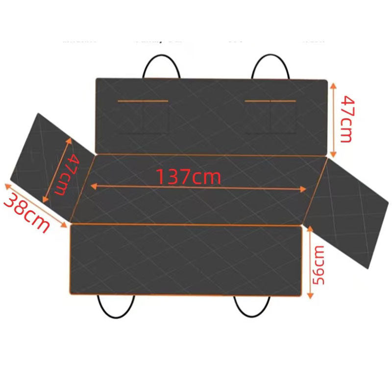 KFX-2118461 Waterproof Oxford Cloth Car Pet Mat for Rear Seats with Double Pockets - 147 x 137 cm