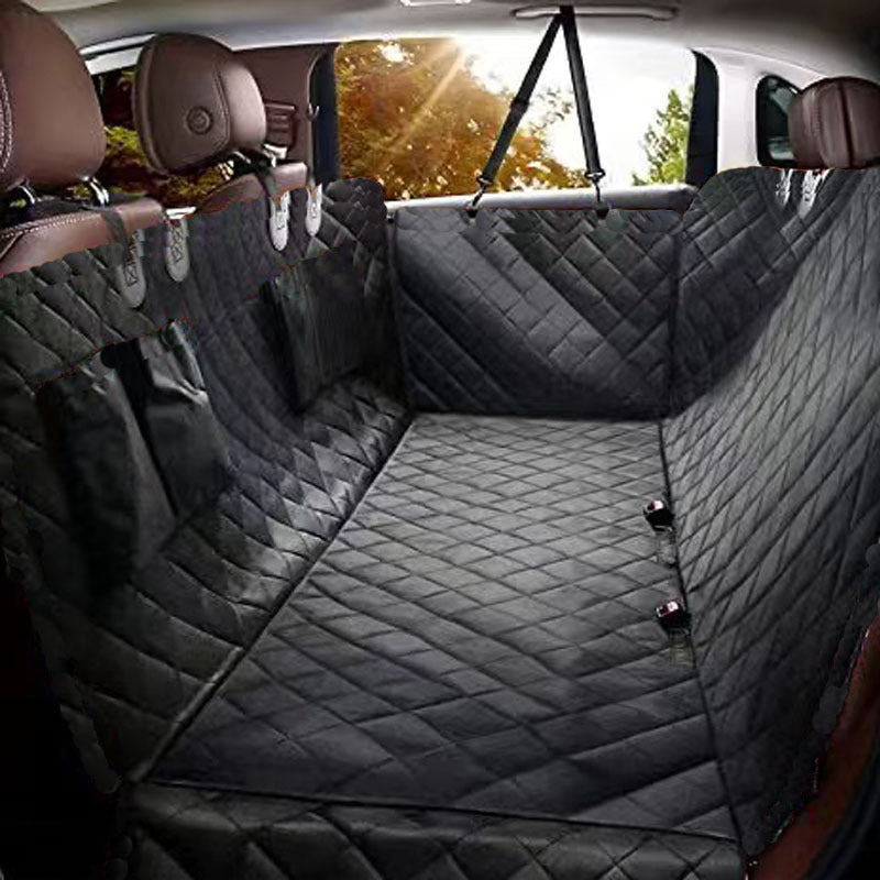 KFX-2118461 Waterproof Oxford Cloth Car Pet Mat for Rear Seats with Double Pockets - 147 x 137 cm