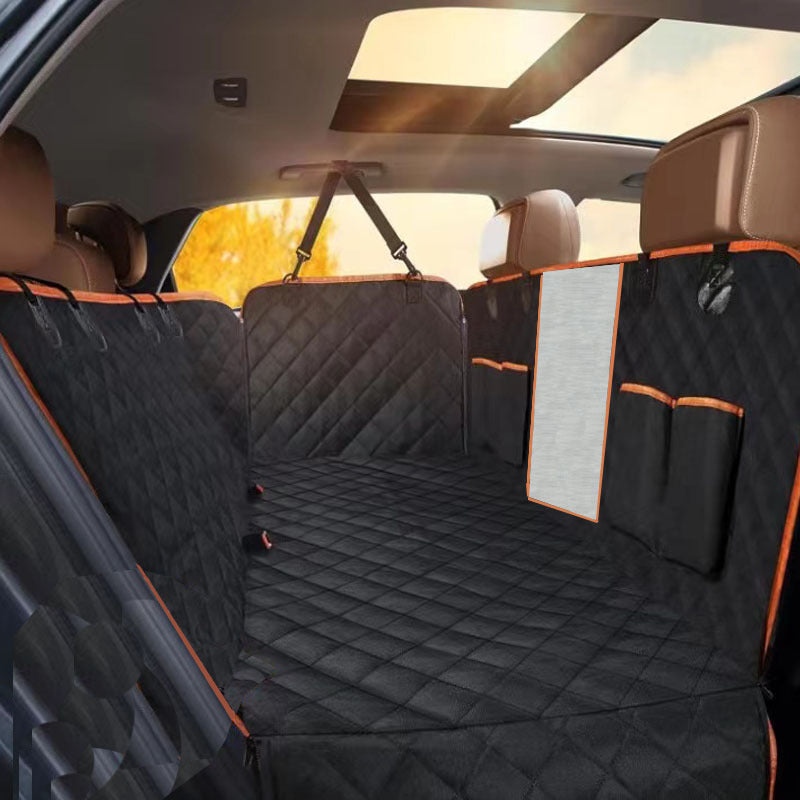 KFX-2118461 Waterproof Oxford Cloth Car Pet Mat for Rear Seats with Double Pockets - 147 x 137 cm