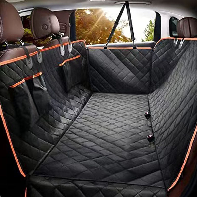 KFX-2118461 Waterproof Oxford Cloth Car Pet Mat for Rear Seats with Double Pockets - 147 x 137 cm